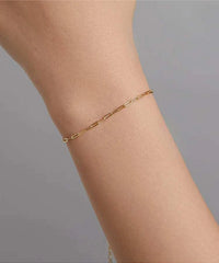 18k gold plated aire chain bracelet made of 925 sterling silver with minimalist cable design
