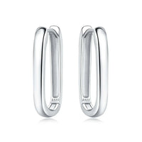 Arc hoop earrings in 925 sterling silver with warm gold finish and U-shape geometric design
