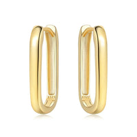 U-shaped Arc Hoop Earrings in 925 sterling silver with warm gold finish and geometric design