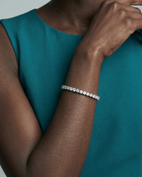 Classic zirconia tennis bracelet 18K gold plated on sterling silver with sparkling cubic zirconia stones