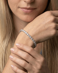 Classic zirconia tennis bracelet in 18K gold plated sterling silver with sparkling cubic zirconia stones