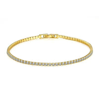 18K gold plated crystal spark tennis bracelet with cubic zirconia stones