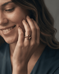18k gold plated double teardrop bypass open adjustable ring
