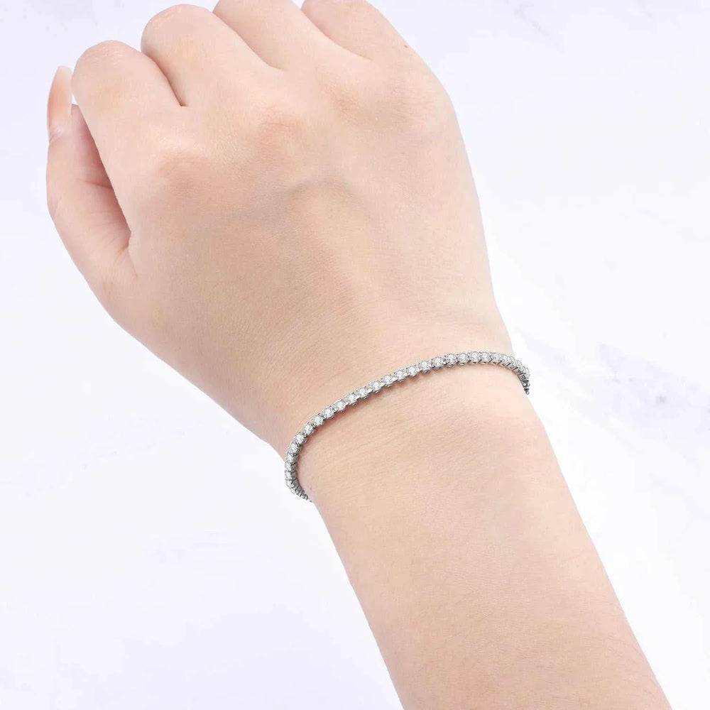 Endless sparkle 925 sterling silver tennis bracelet with gold finish