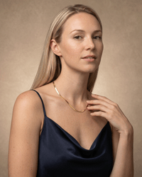 Flat herringbone snake chain necklace in gold and silver stainless steel, sleek and smooth design
