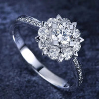 925 sterling silver frost bloom ring with cubic zirconia snowflake design