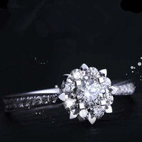 925 sterling silver frost bloom ring with cubic zirconia snowflake design