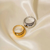 18K gold plated geometric arc ring with 2mm band