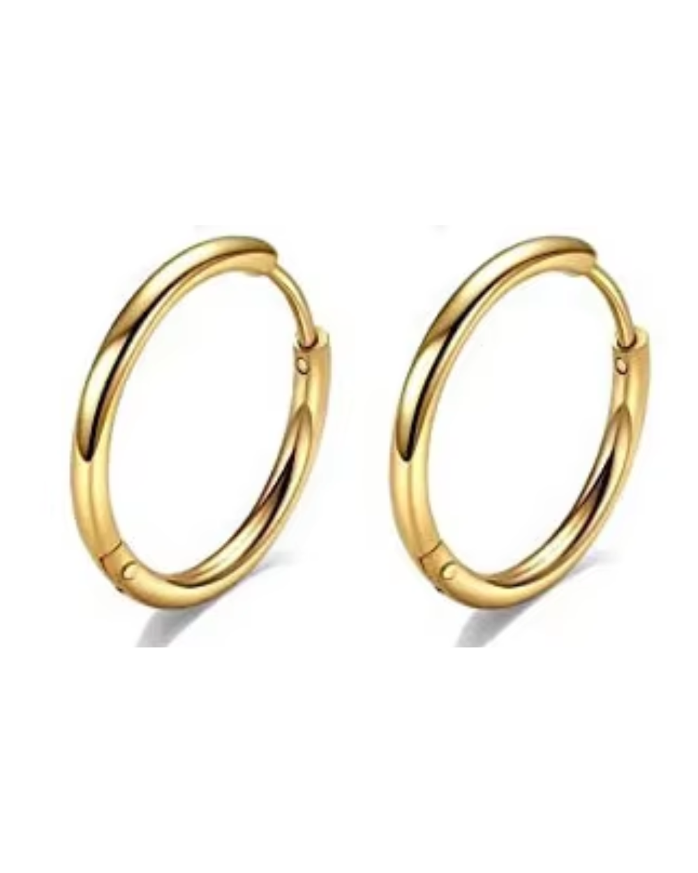 Halo hoop earrings stainless steel gold and silver minimalist everyday jewelry stacking options