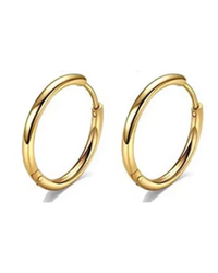 Halo hoop earrings stainless steel gold and silver minimalist everyday jewelry stacking options