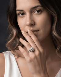 925 sterling silver halo square zircon pave adjustable ring with cubic zirconia center