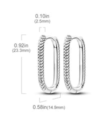 Silver plated helix rope huggie earrings with twisted texture