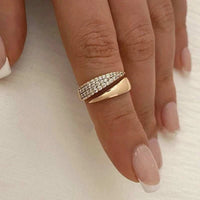 Hollow sun natural stone ring 18k gold plated adjustable band