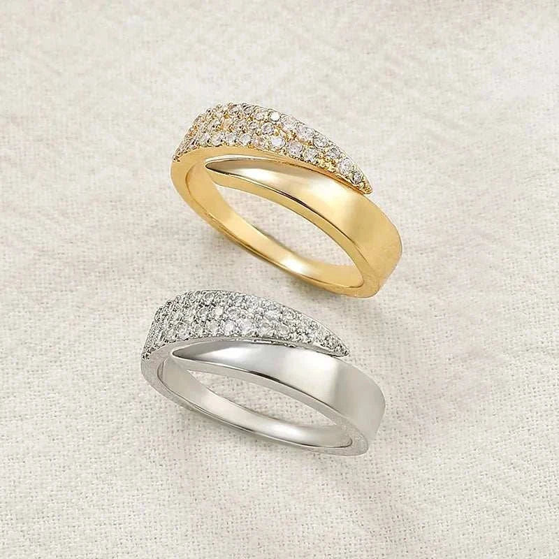 18K gold plated hollow sun ring with natural stone center and adjustable band
