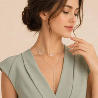 Exquisite imitation pearl double layered gold color necklaces for women