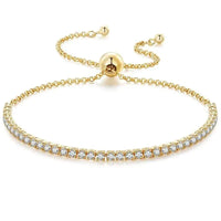 18K gold plated Infinite Glow tennis bracelet with adjustable slider closure