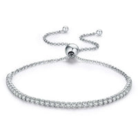 18K gold plated infinite glow tennis bracelet with cubic zirconia and adjustable slider closure