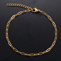 Linked Luxe stainless steel paperclip chain bracelet and anklet in silver