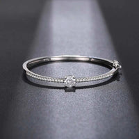 Lumiere bangle cubic zirconia silver and gold modern statement