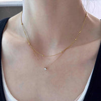 Lumiere choker necklace double layer 18k gold plated with zircon pendant