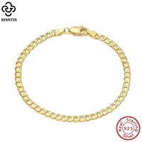 18K gold plated Milano chain bracelet unisex sterling silver