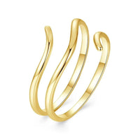 Gold multi-layer adjustable statement ring in 925 sterling silver