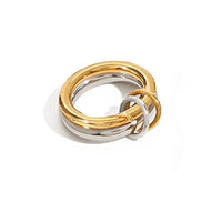 18K gold plated multi-strand loop coil ring with layered design