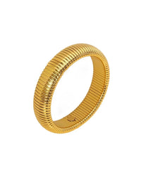 Multi-strand stacked bangle set in gold and silver tones