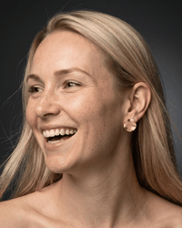 18k gold plated irregular circle orbit stud earrings