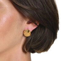 18K gold plated orbit stud earrings with irregular circle design
