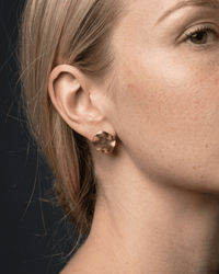18k gold plated orbit stud earrings with irregular circle design