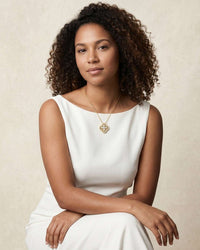 18k gold plated pave four leaf clover pendant necklace with cubic zirconia