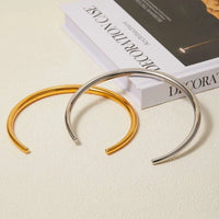 18K gold plated smooth glossy rigid collar necklace