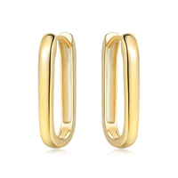 18K gold plated Soho elongated oval hoop earrings with hinged closure