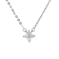 Tiny Flowers dainty necklace with stainless steel pendant and zircon stones