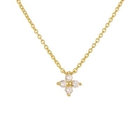 Tiny flowers dainty necklace stainless steel zircon pendant elegant jewelry