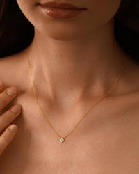 Tiny Flowers dainty necklace stainless steel pendant with zircon stones