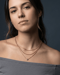 18k gold plated triple layer y-shape necklace with zircon drop pendant
