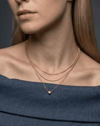 Triple layer Y-shape necklace with zircon pendant and 18K gold plating