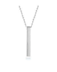 sleek vertical bar pendant necklace in stainless steel