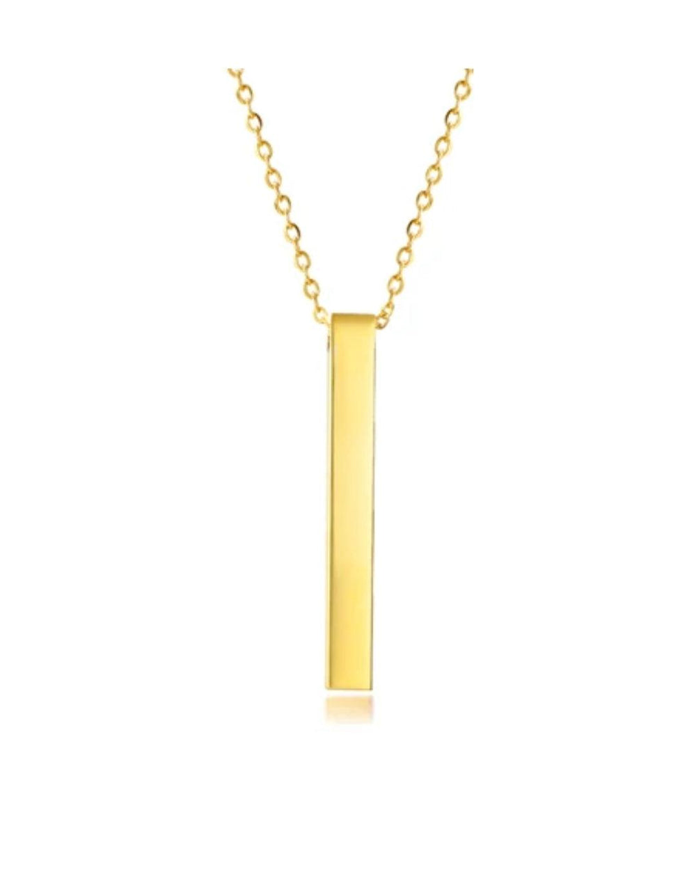 stainless steel vertical bar pendant necklace minimalist unisex