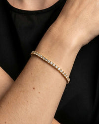 VVS moissanite tennis bracelet 18k gold plated with lab-created stones