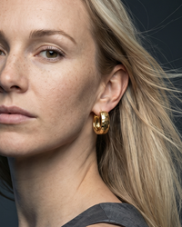 Small 18K gold plated whisper hoop earrings in round shape