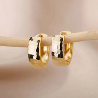 Small 18k gold plated whisper hoop earrings with round shape