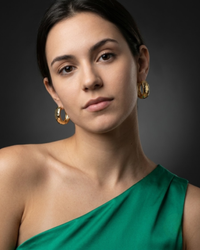 Small gold plated Whisper hoop earrings with round shape