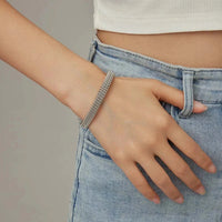 8mm stainless steel woven mesh open cuff bracelet unisex