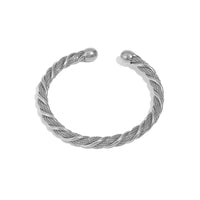 18K gold plated woven wheat braid open cuff bangle bracelet
